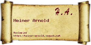 Heiner Arnold névjegykártya